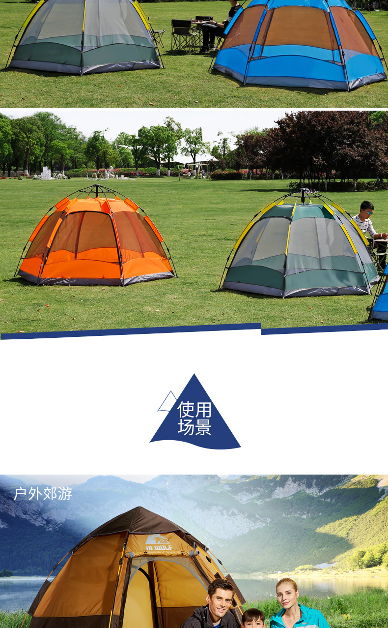 Cheap Goat Tents Hewolf Quick Automatic Open Tent 3 8 Person Double Layer Large Camping Family Outdoor Recreation Party Tents Awning Beach Tent Tents 